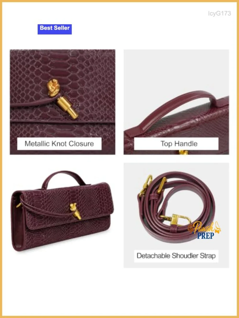 Woven Croc-Embossed Faux Leather Clutch Purse with Detachable Strap